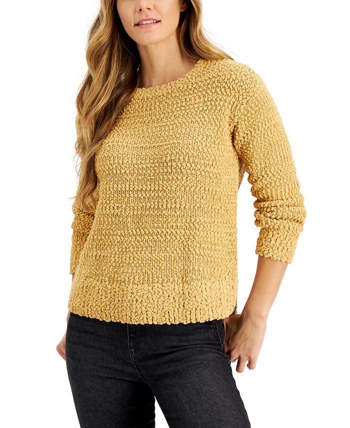 Style & Co Teddy Bouclé Sweater, Created for Macy's & Reviews ...