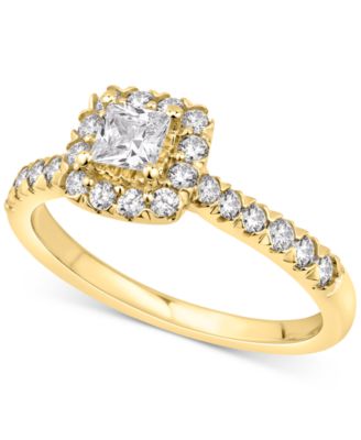Diamond Princess Halo Bridal Set (1 ct. t.w.) in 14k White or Yellow Gold