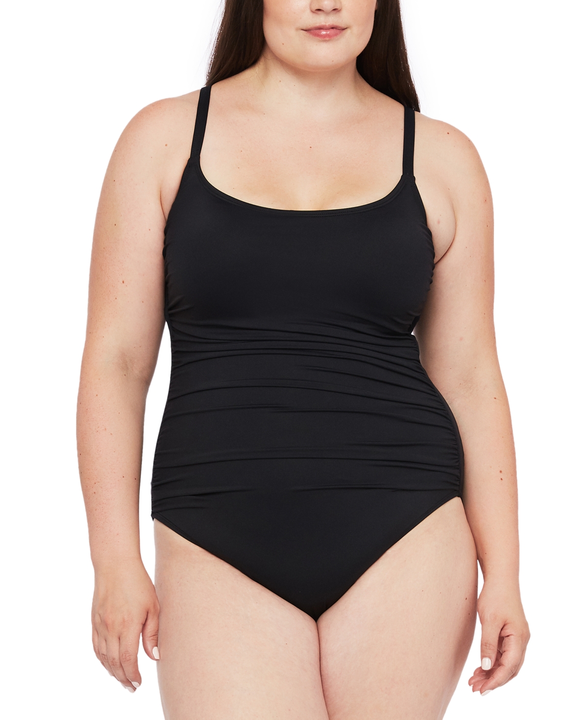 Plus Island Goddess Plus Lingerie Mio Tummy Control One-Piece Swimsuit - Black