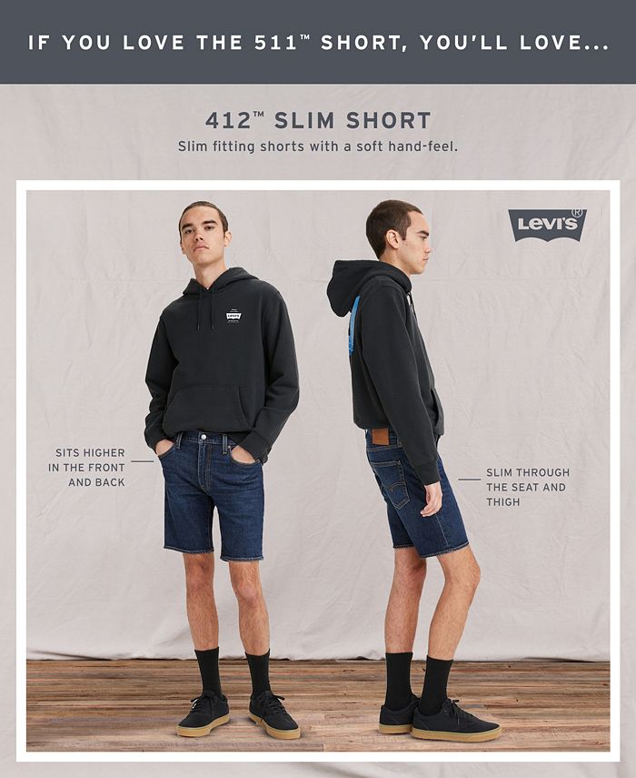 øre Børnehave nylon Levi's Men's Flex 412 Slim Fit 5 Pocket 9" Jean Shorts - Macy's