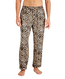 Men's Cheetah-Print Satin Pajama Pants, Created for Macy's