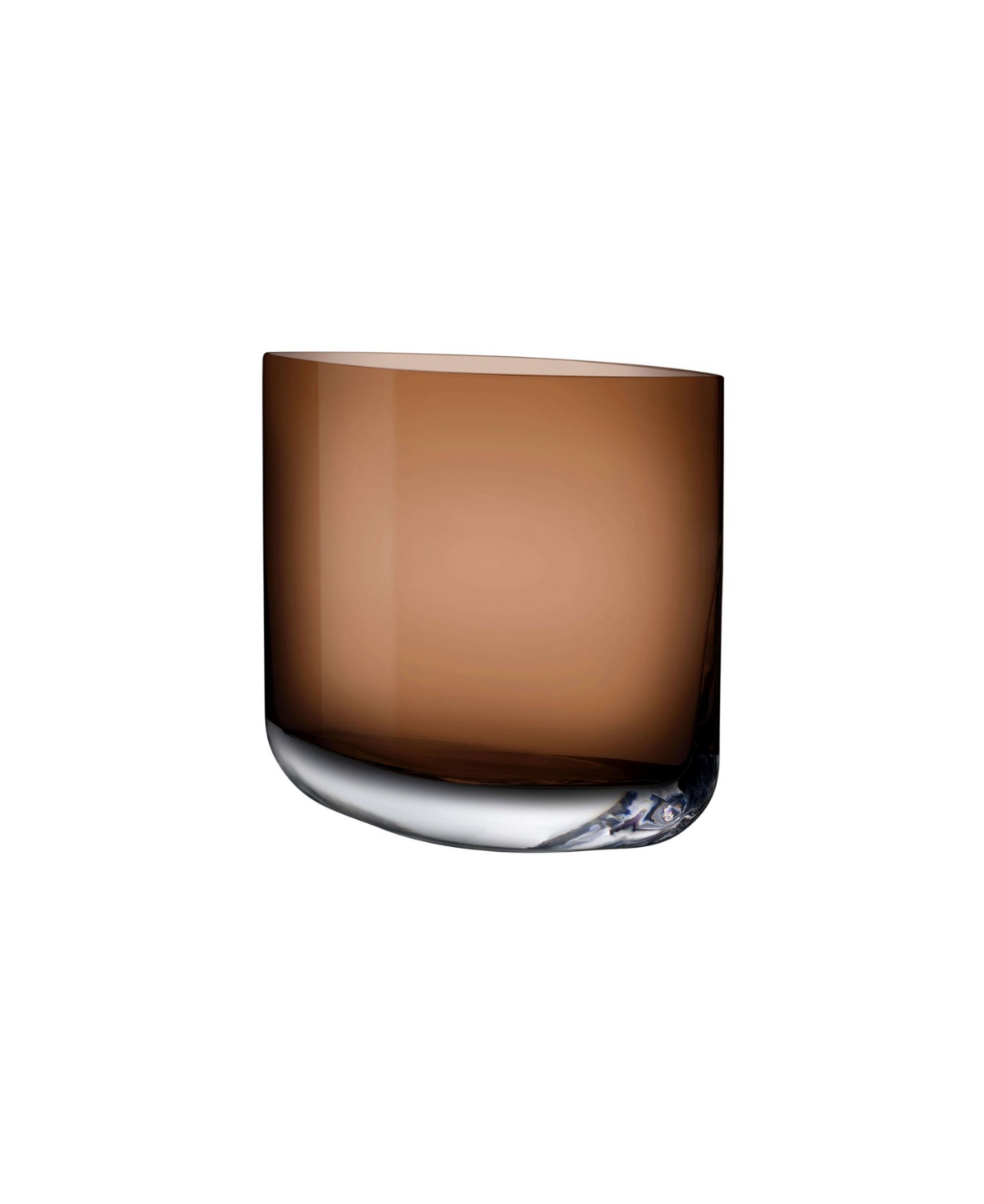 Nude Glass Blade Vase In Caramel