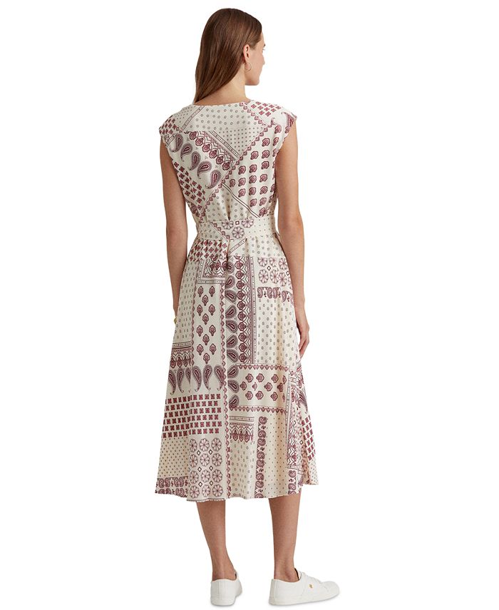 Lauren Ralph Lauren BandannaPrint Crepe Midi Dress Macy's