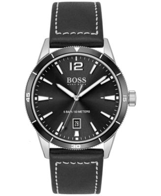 BOSS - Drifter Men's Black Leather Strap Watch 42mm