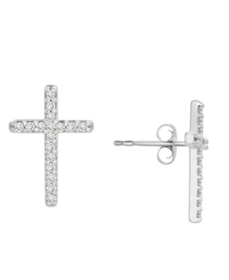 Diamond Cross Stud Earrings (1/10 ct. t.w.) in 14k Gold or 14k white gold