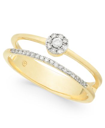 Wrapped - Diamond Cluster Double Ring (1/6 ct. t.w.) in 14k Gold