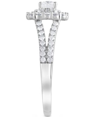 Diamond Double Halo Ring (1 ct. t.w.) in 14k White Gold