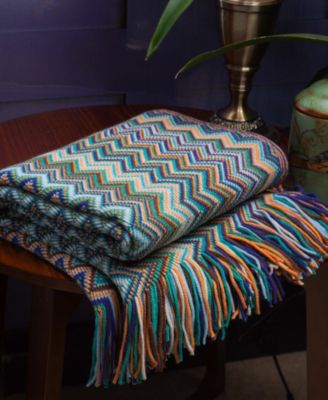 Multi-Color Chevron Pattern Throw, 60" x 50"