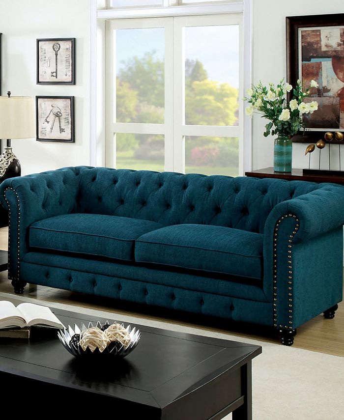 Furniture of America Skyana Upholstered Sofa - Macy's