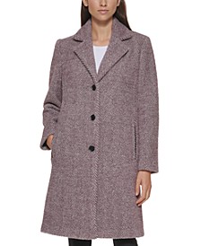 Women's Herringbone Soft-Touch Walker Coat, Created for Macy's