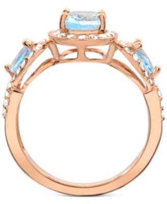 Aquamarine (1-1/2 ct. t.w.) Diamond (1/2 ct.  t.w.) Ring in 14K Rose Gold