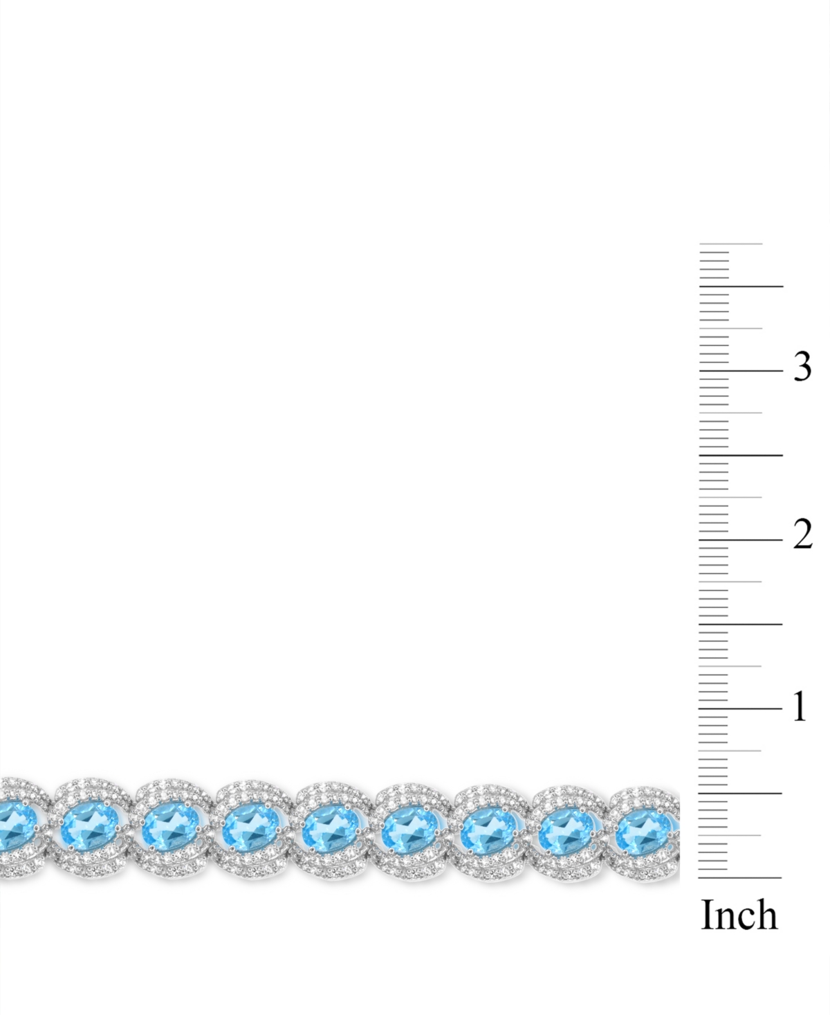 Blue and White Topaz Tennis Bracelet in Sterling Silver