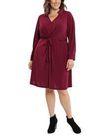 Plus Size Collared Jersey Dress