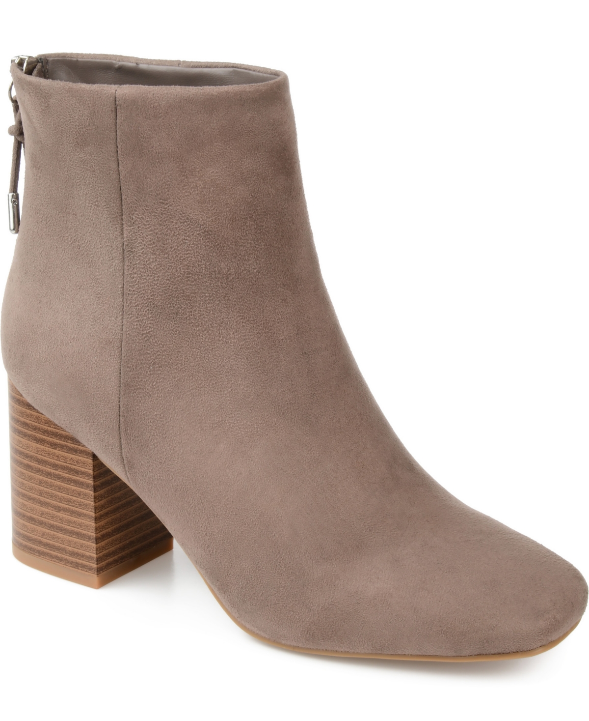 Journee Collection Women's Audrina Stacked Heel Dress Booties - Taupe