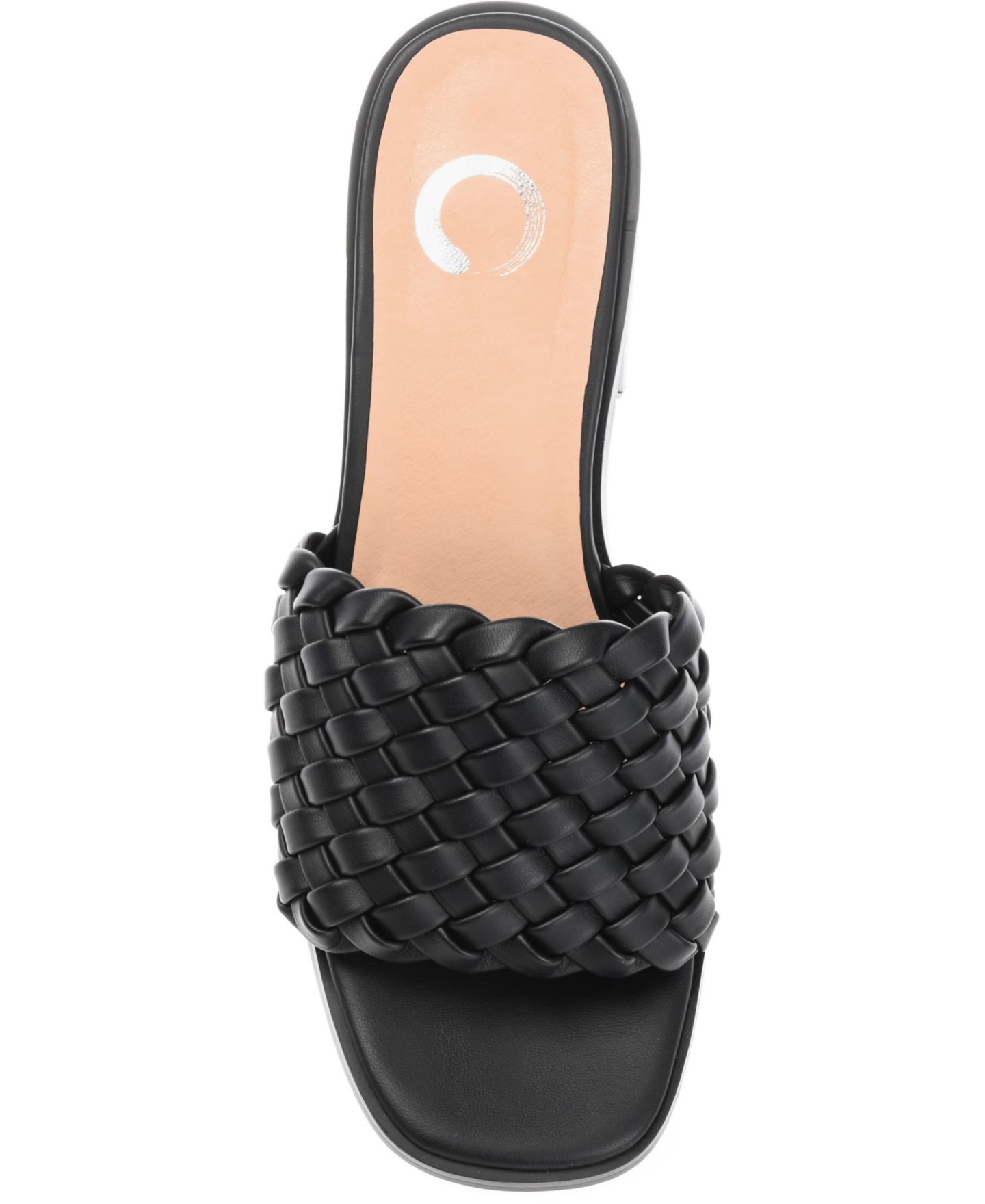Женские сандалии Journee Collection Fylicia Woven Block Heel Slide, цвет: Чёрный — фото 4