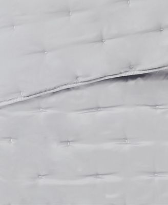 Badgley Mischka Tufted Matte Satin Quilt Sets In Gray