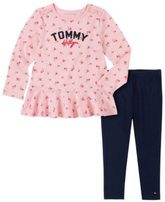 TOMMY HILFIGER GIRLS PINK LEGGINGS SET KG09007 main image 0
