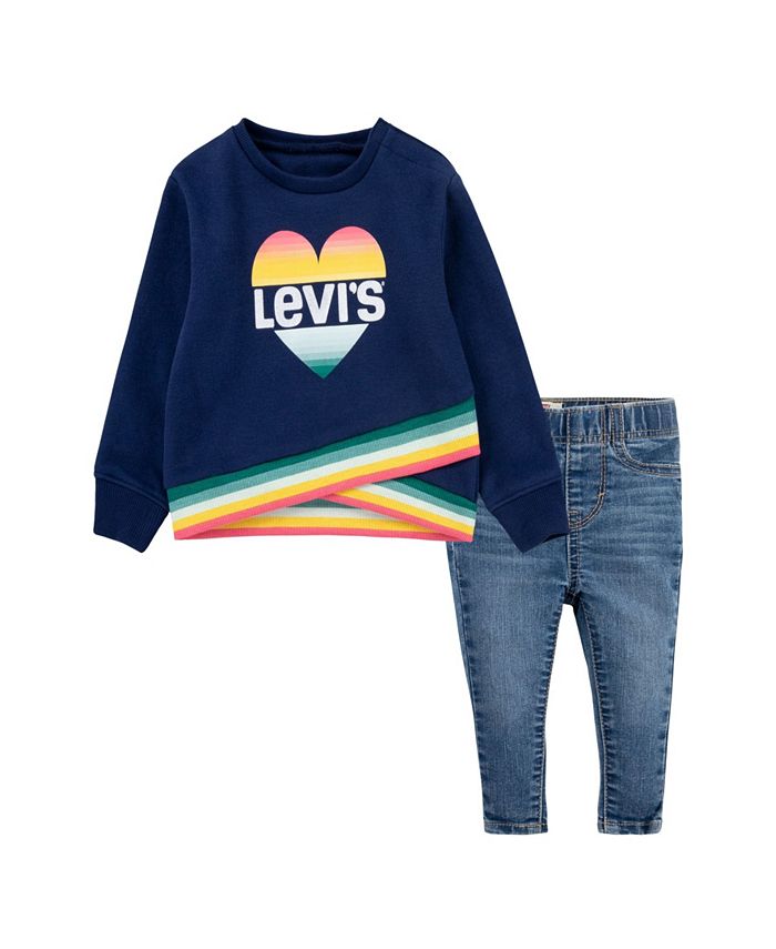 Levi s Little Girls Sweatshirt and Jeans 2 Piece Set Macy s