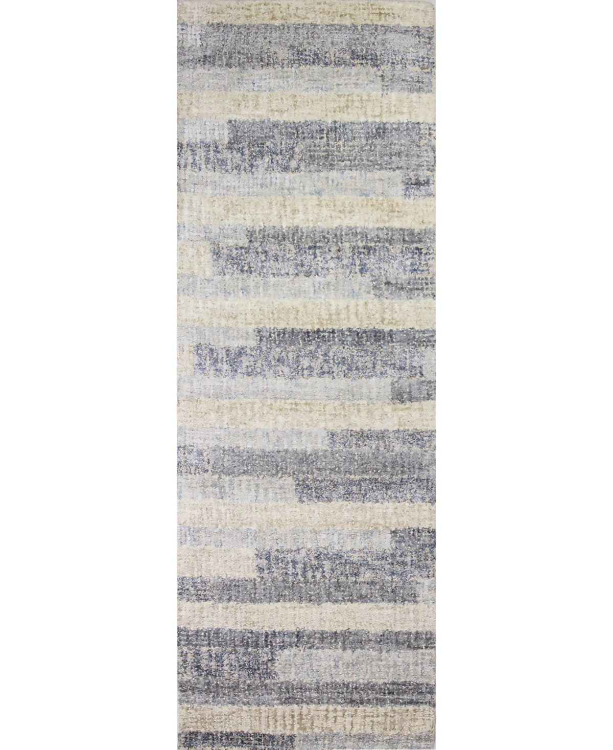 Closeout! Bb Rugs Energy LM106 2'6in x 8' Runner Rug - Ivory/Gray