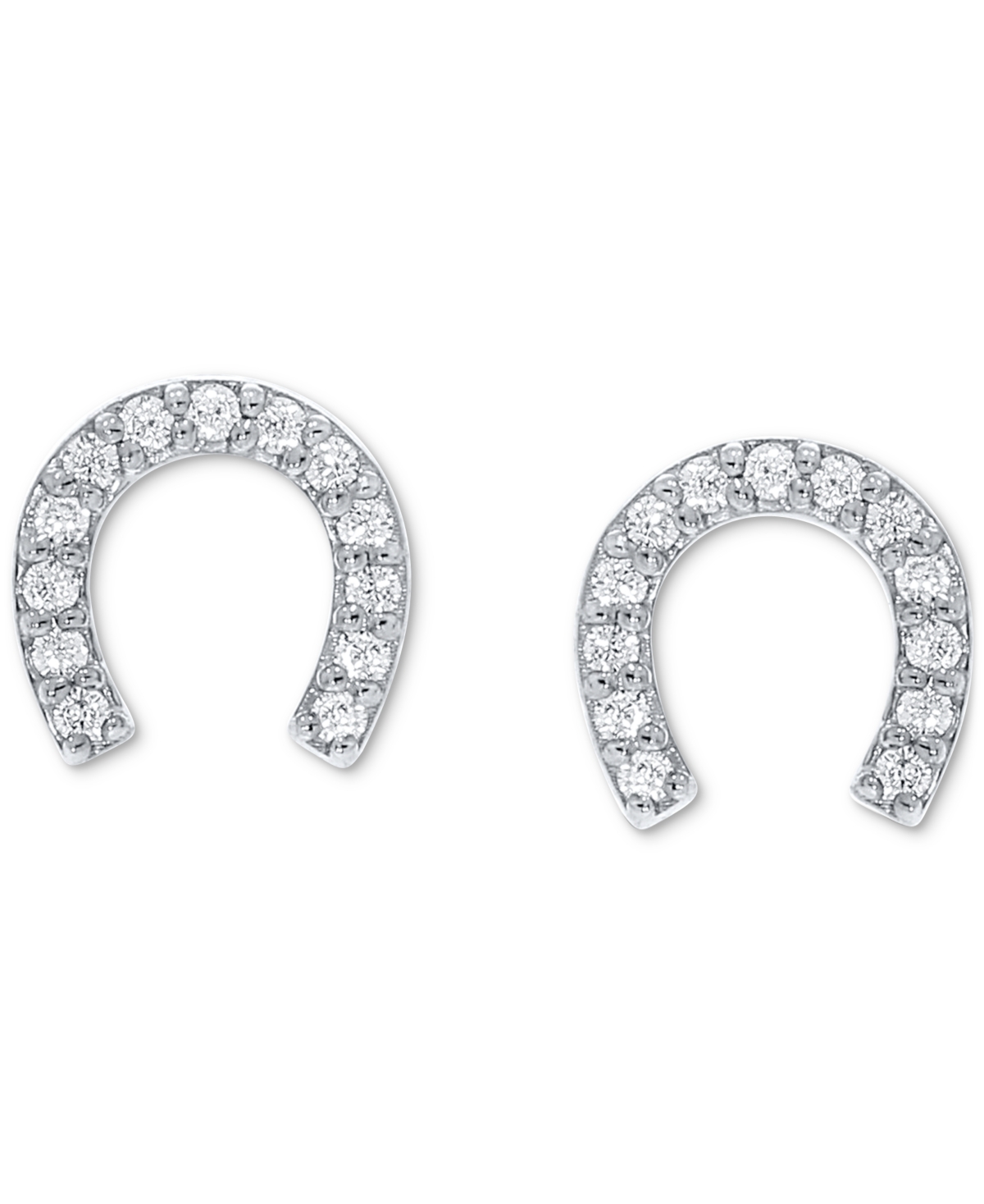 Diamond Horseshoe Stud Earrings (1/10 ct. t.w.) in 10k- White Gold