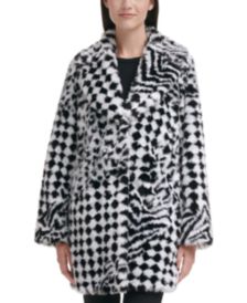 Printed Faux-Fur Coat