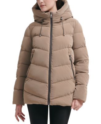 taupe puffer coat