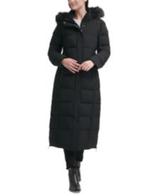 Petite Faux-Fur-Trim Hooded Maxi Puffer Coat