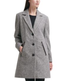 Single-Breasted Houndstooth Walker Coat