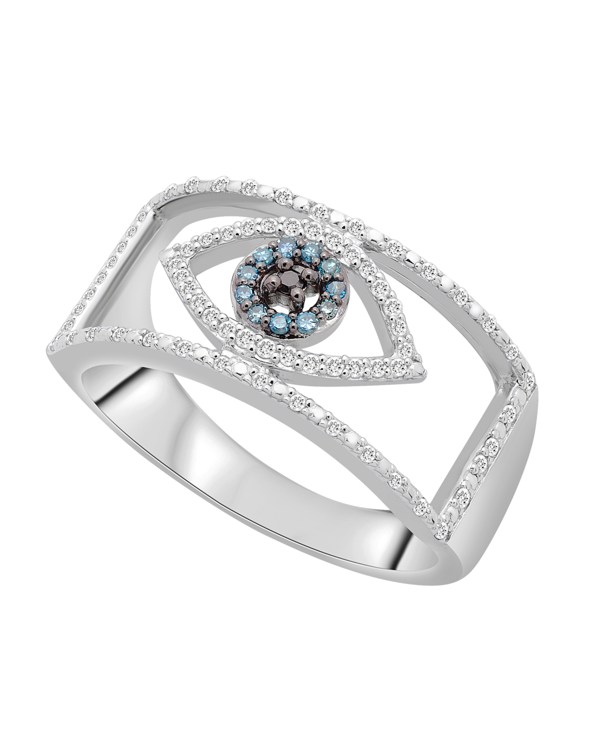 Diamond Evil Eye Ring (1/6 ct. t.w.) in 10k Gold or 10k White Gold Created for Macy's - Yellow Gold