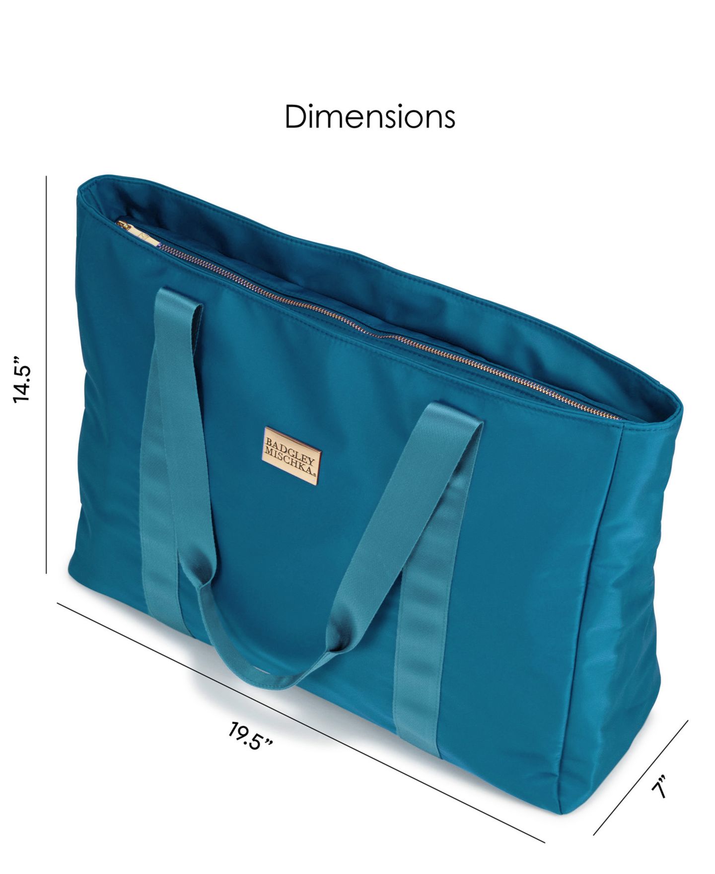 Сумка Badgley Mischka Nylon Travel Tote Weekender, цвет: Аквамариновый — фото 5