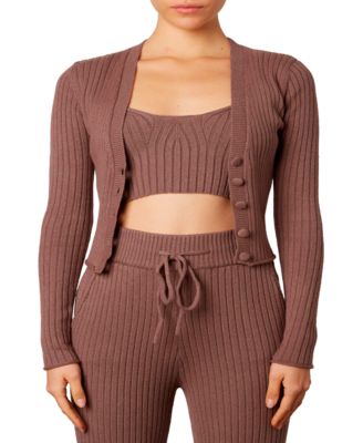NIA - Cropped Ribbed Cardigan