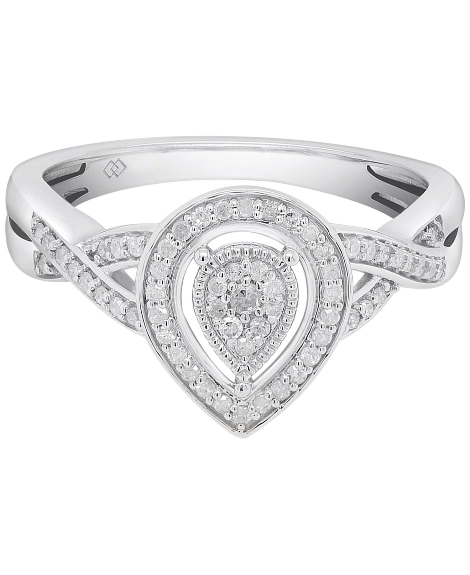 Diamond Teardrop Ring (1/5 ct. t.w.) in Sterling Silver