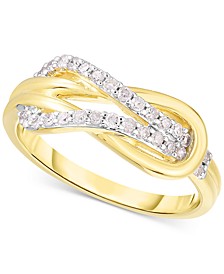 Diamond Interlocking Loop Ring (1/4 ct. t.w.) in 14k Gold-Plated Sterling Silver
