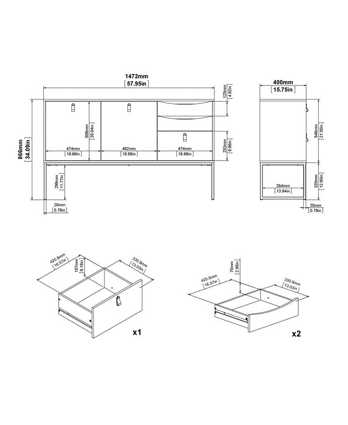Tvilum Stubbe 3-Drawer Sideboard - Macy's