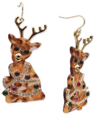 reindeer crystal earrings