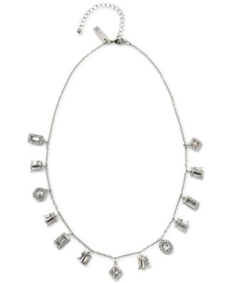 Photo 1 of INC International Concepts Silver-Tone Shaky Crystal Frontal Necklace, 18" + 3" extender, Created for Macy's