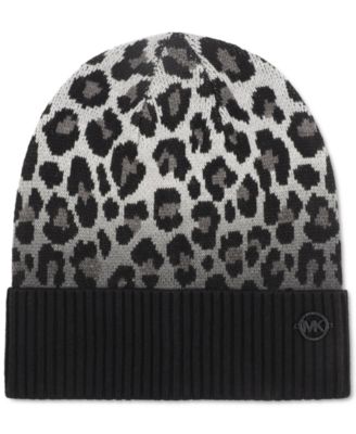 michael kors leopard beanie