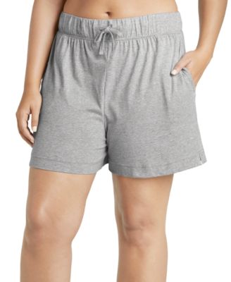 Plus Size Knit Drawstring Boxer Pajama Shorts
