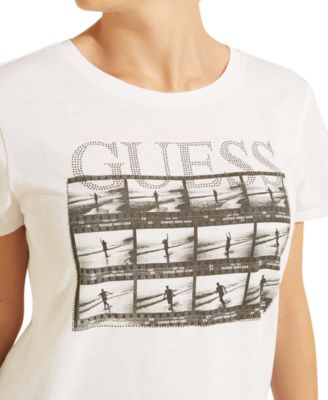 GUESS - Film Roll Embellished Graphic Print T-Shirt