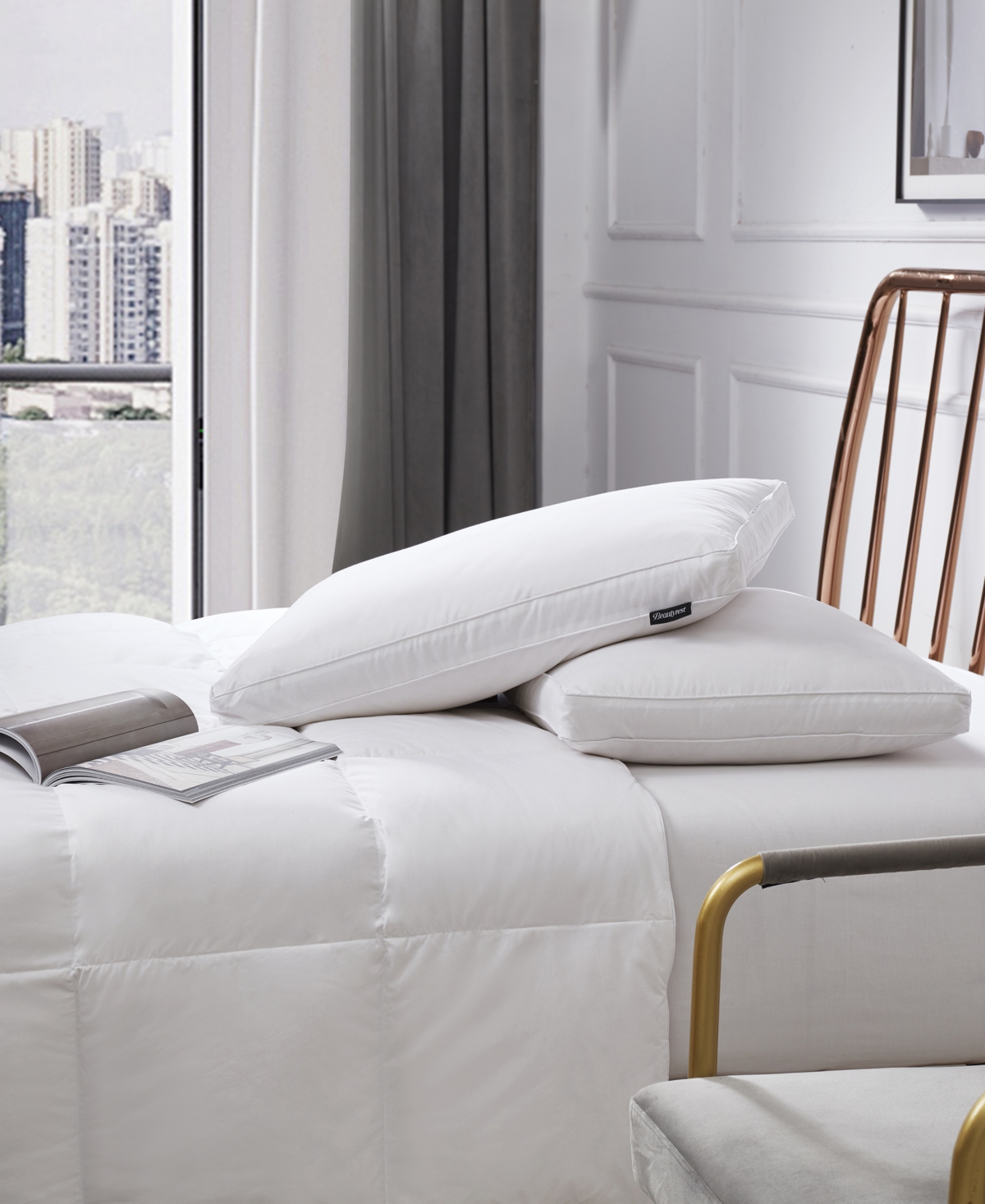 Beautyrest Feather & Down Fiber Firm 2-Pack Pillow, King