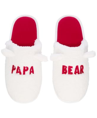 Photo 1 of SIZE 8-9 Men's Papa Bear Faux-Fur Matching Family Slippers, Created for Macy's