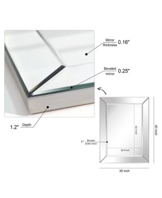 Solid Wood Frame Covered with Beveled Clear Mirror - 40" x 30"