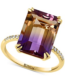 EFFY® Ametrine (9-5/8 ct. t.w.) & Diamond (1/20 ct. t.w.) Ring in 14k Gold