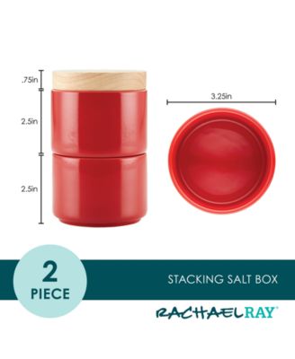 Ceramic Stacking Spice Box Set with Lid, 2-Piece