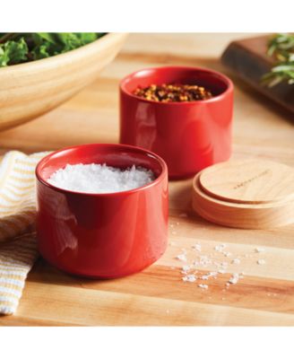 Ceramic Stacking Spice Box Set with Lid, 2-Piece