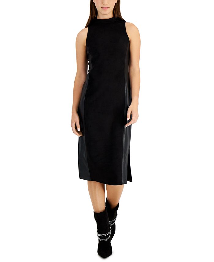 Faux suede shop midi dress