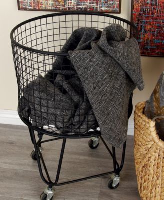 by Cosmopolitan Black Industrial Metal Storage Cart, 25 x 17