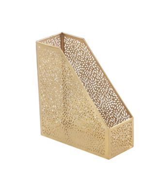 by Cosmopolitan Gold Iron Glam Magazine Holder, 12 x 5 x 10