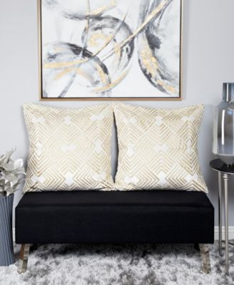 by Cosmopolitan Gold Contemporary Abstract Canvas Wall Art, 30" x 40"