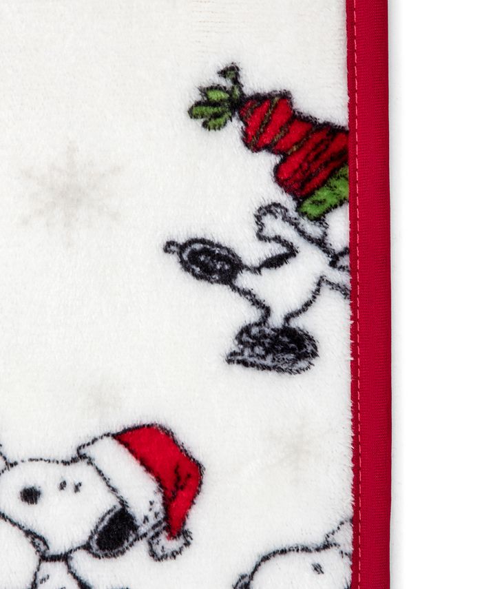 Snoopy Peanuts Travel Blanket and Santa Hat Macy's